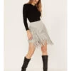 Wonderwest Women's Suede Fringe Mini Skirt