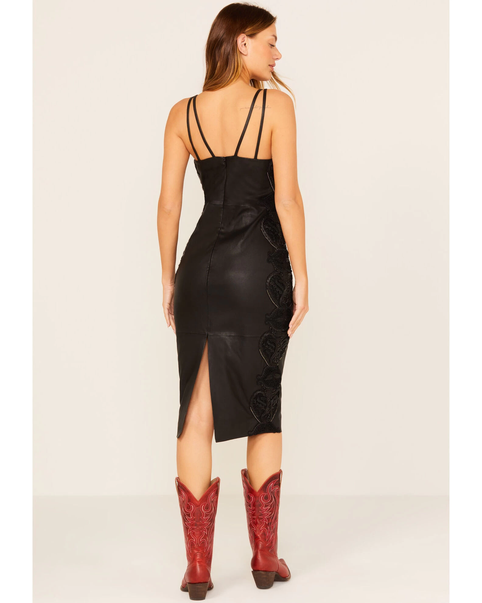 Wonderwest Women's Studded Leather Dress 5 Wonderwest Women's Studded Leather Dress - Image 5