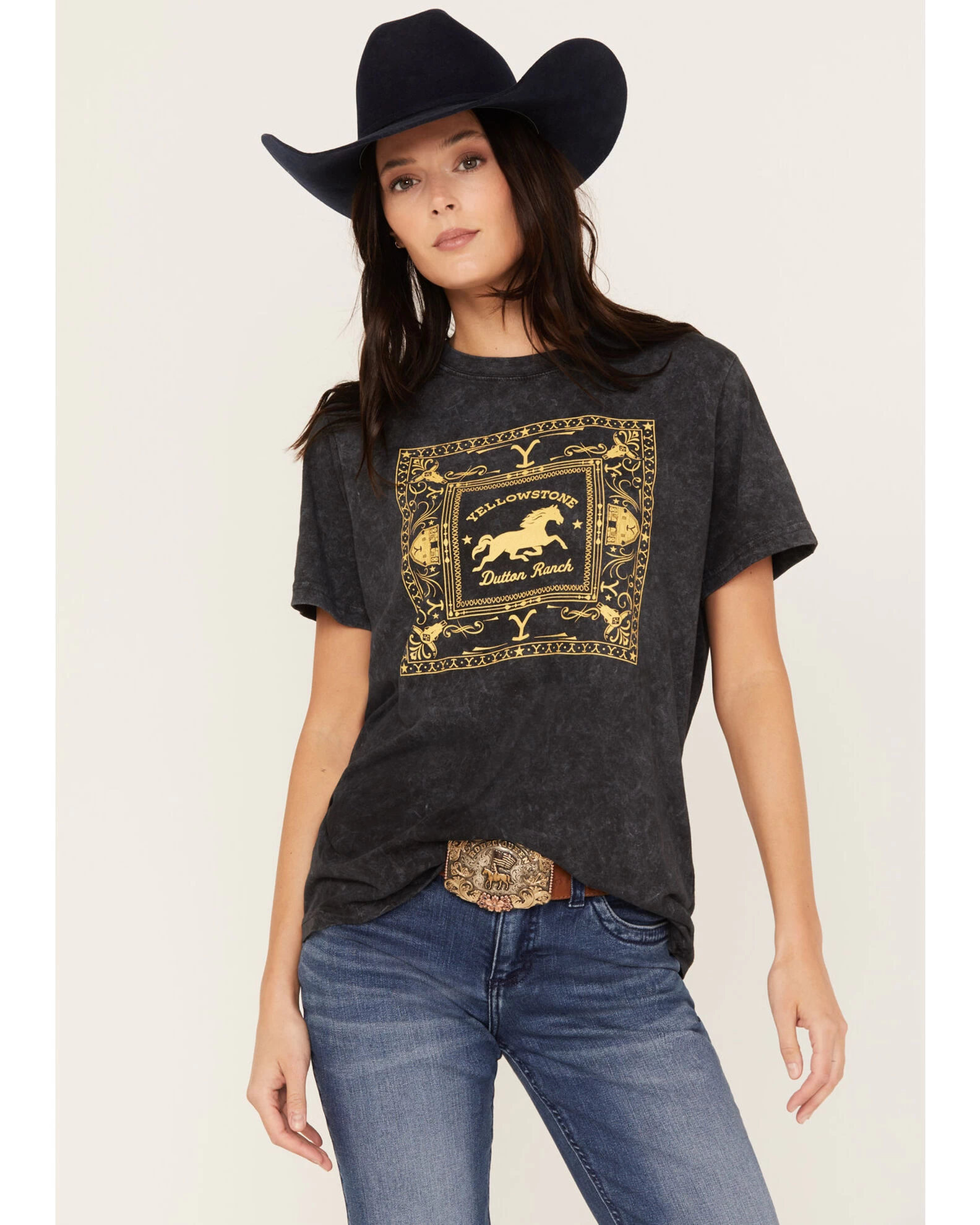 Changes Women's Yellowstone Bandana Short Sleeve Graphic Tee 1 Changes Women's Yellowstone Bandana Short Sleeve Graphic Tee
