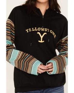 Changes Women's Serape Striped Yellowstone Hoodie -Cowboy Pradise 2000382609 442 P3