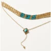 Shyanne Women's Golden Turquoise Beaded Choker Necklace
