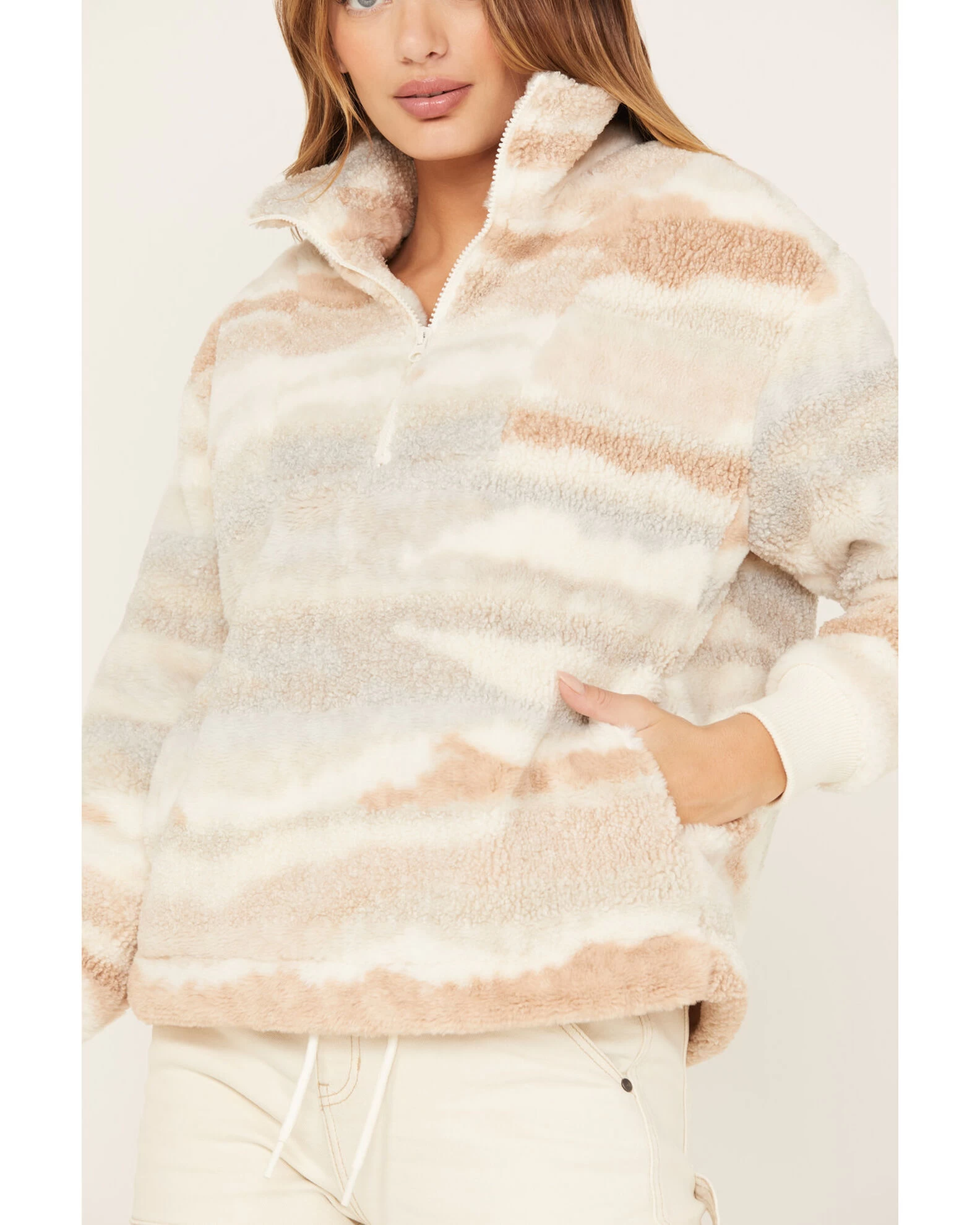 Cleo + Wolf Women's Jacquard 1/4 Zip Pullover 3 Cleo + Wolf Women's Jacquard 1/4 Zip Pullover - Image 3