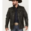Moonshine Spirit Men's Leather Moto Jacket