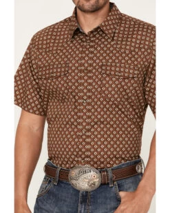 Cody James Men's Rabbit Foot Geo Print Short Sleeve Snap Western Shirt -Cowboy Pradise 2000383152 201 P3