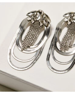 Wonderwest Women's Silver Jeweled Loop Earrings -Cowboy Pradise 2000383404 040 P3
