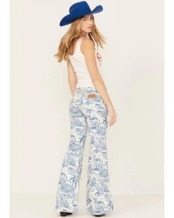 Wrangler Women's High Rise Nautical Print Wanderer Flare Jeans -Cowboy Pradise 2000383489 900 P3