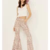 Shyanne Women's High Rise Paisley Americana Print Flare Jeans