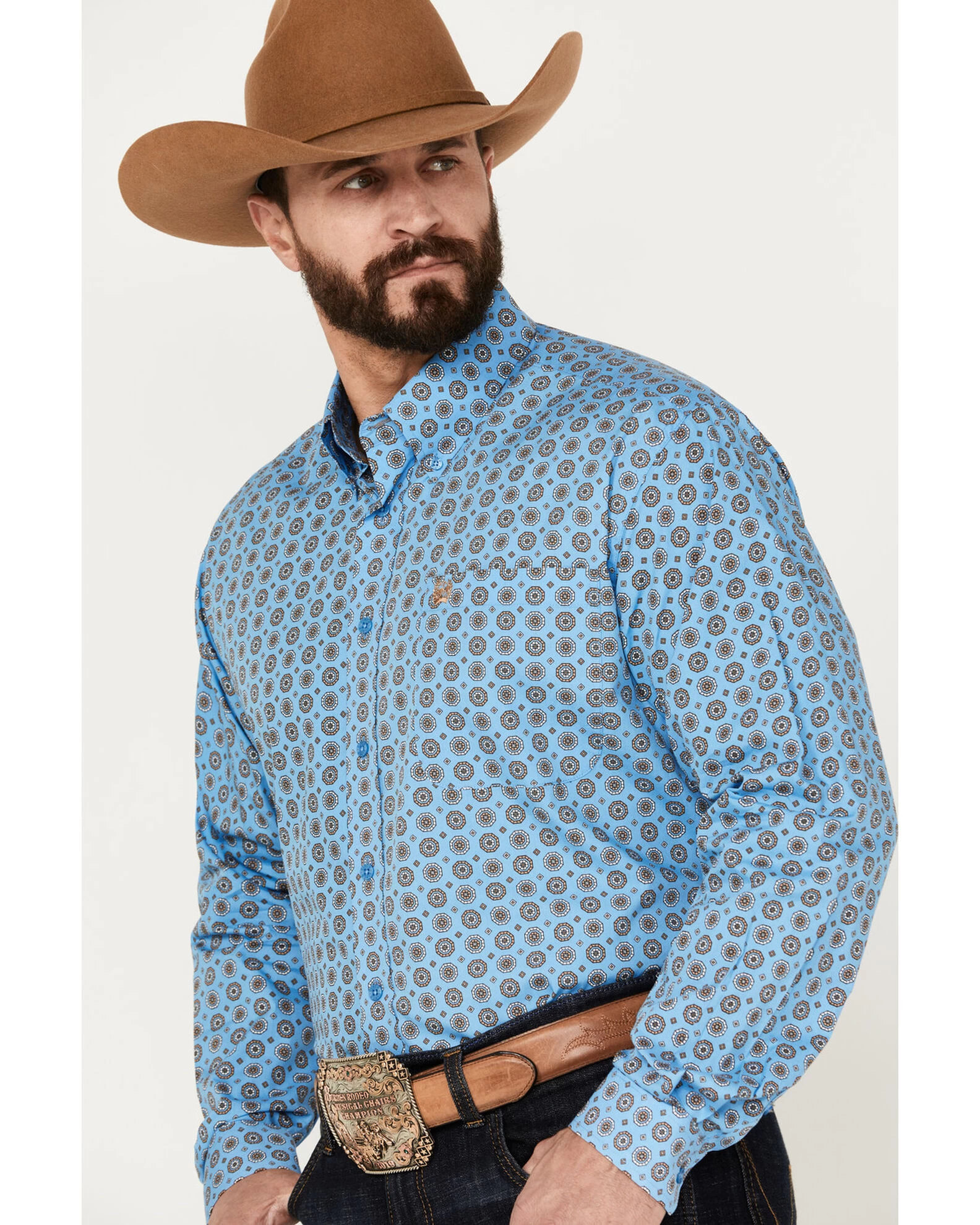 Cinch Men's Medallion Print Long Sleeve Button-Down Western Shirt 2 Cinch Men's Medallion Print Long Sleeve Button-Down Western Shirt - Image 2