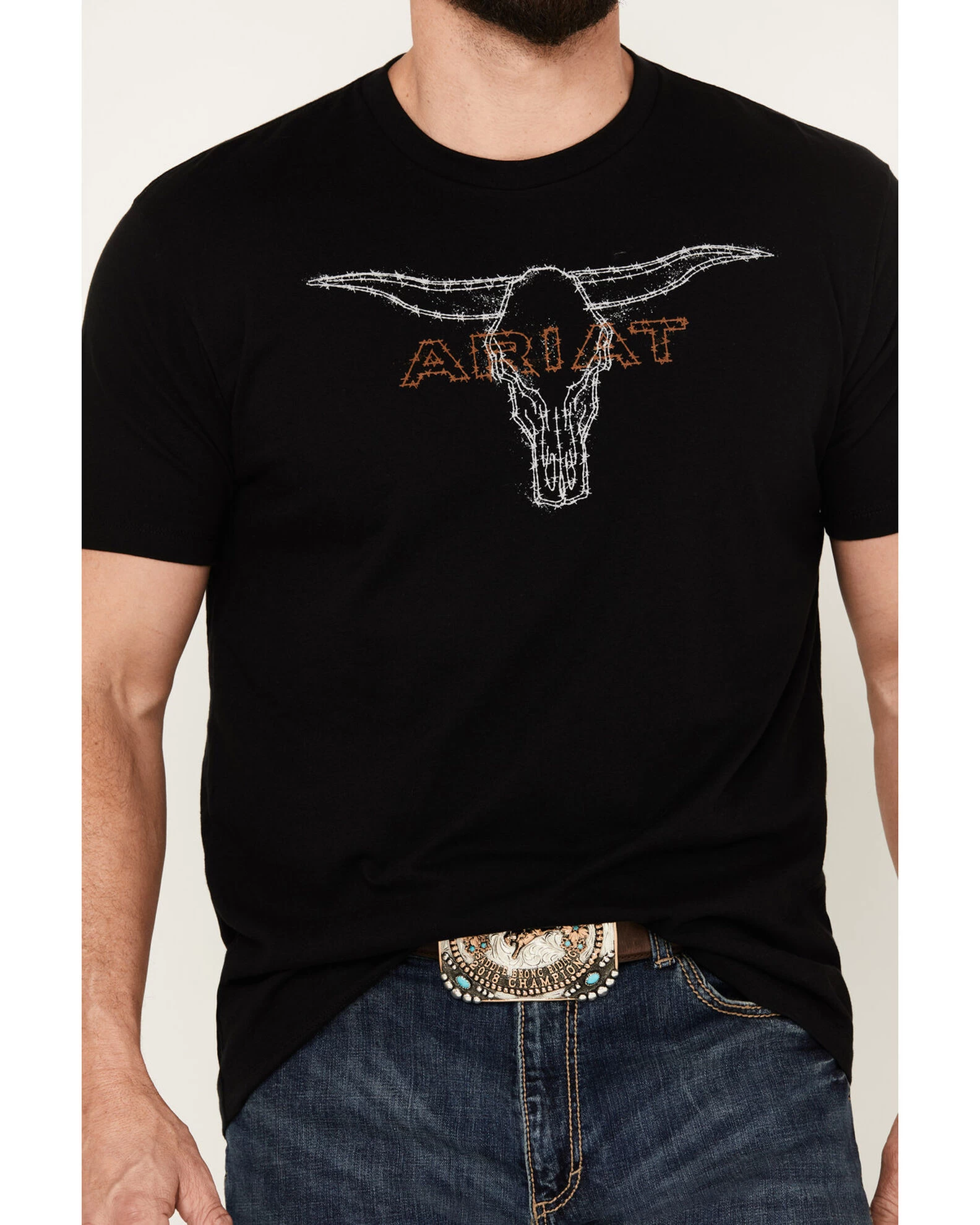Ariat Men's Barbed Wire Steer Short Sleeve T-Shirt 3 Ariat Men's Barbed Wire Steer Short Sleeve T-Shirt - Image 3