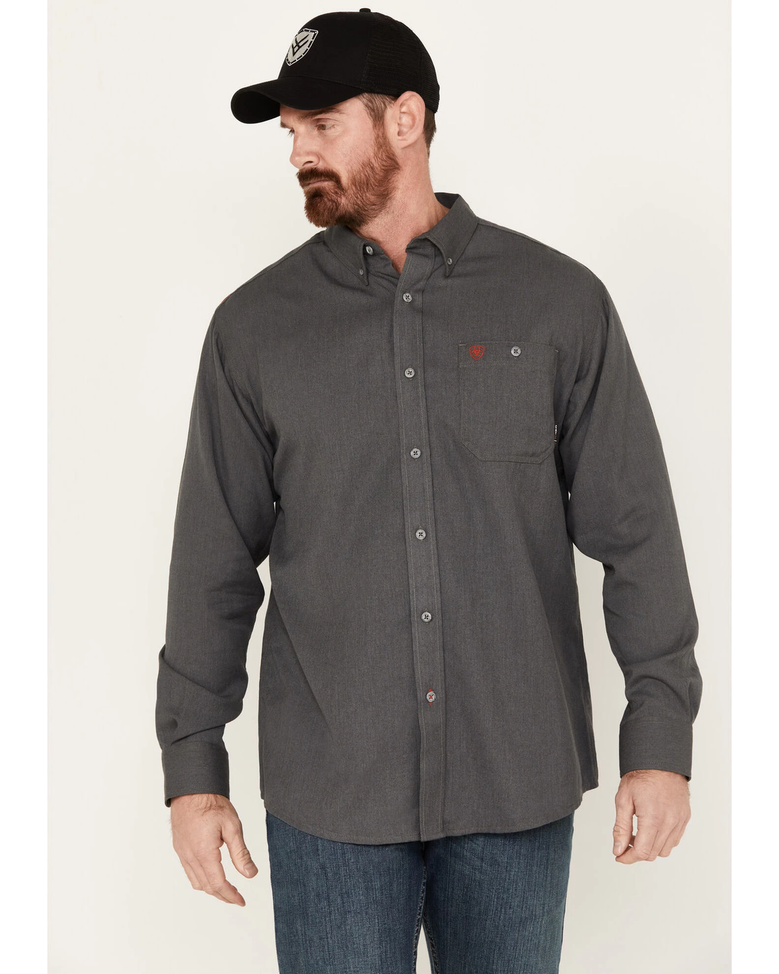 Ariat Men's FR Air Inherent Solid Long Sleeve Button Down Work Shirt