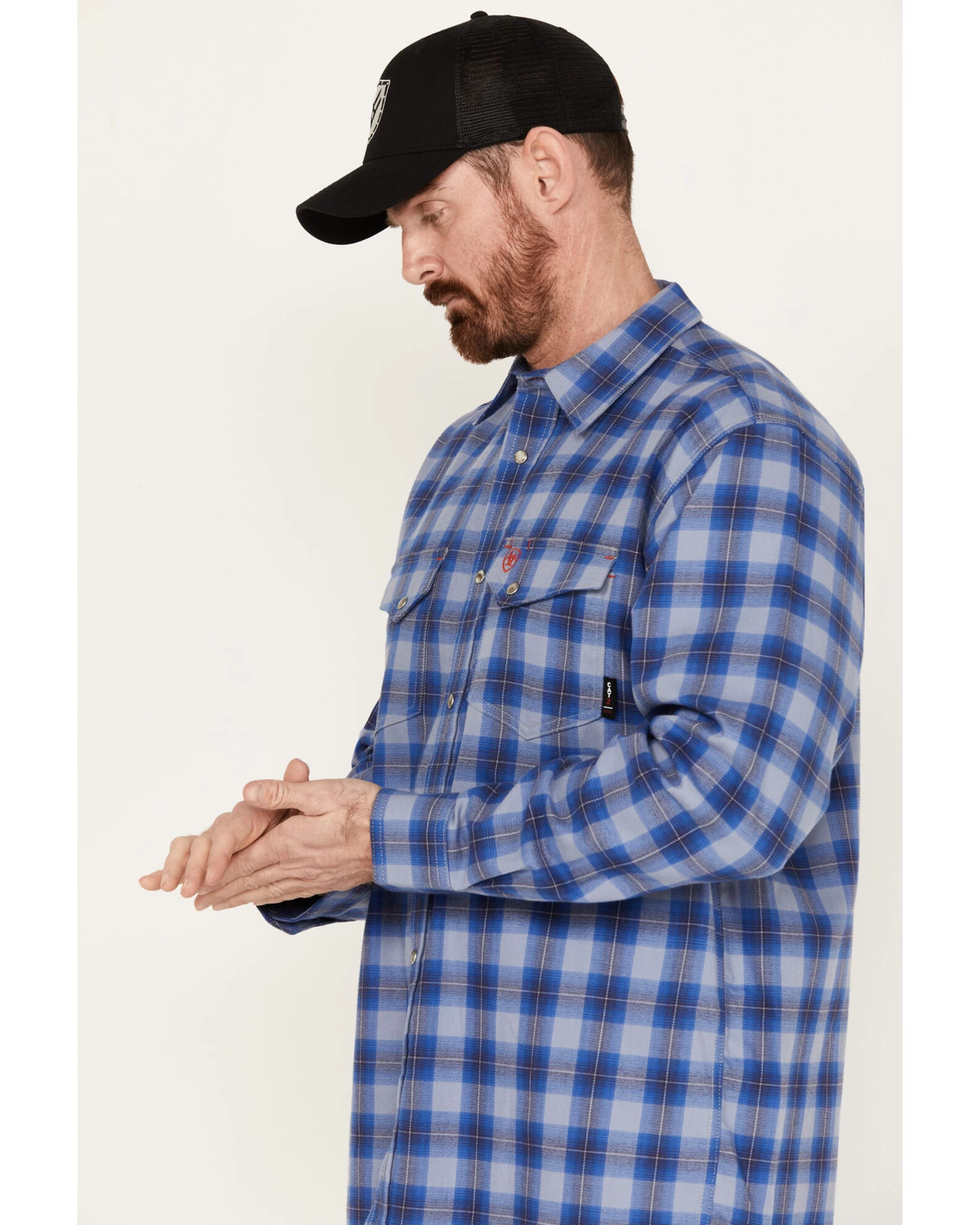 Ariat Men's FR Oz Plaid Print Long Sleeve Snap Work Shirt 2 Ariat Men's FR Oz Plaid Print Long Sleeve Snap Work Shirt - Image 2