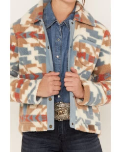Pendleton Women's Angelica Printed Fleece Jacket -Cowboy Pradise 2000384820 101 P3