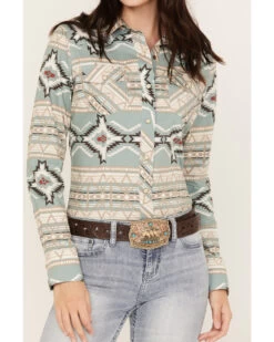 Rock & Roll Denim Women's Southwestern Print Long Sleeve Western Snap Shirt 6 Rock & Roll Denim Women's Southwestern Print Long Sleeve Western Snap Shirt -Cowboy Pradise 2000384990 441 P3