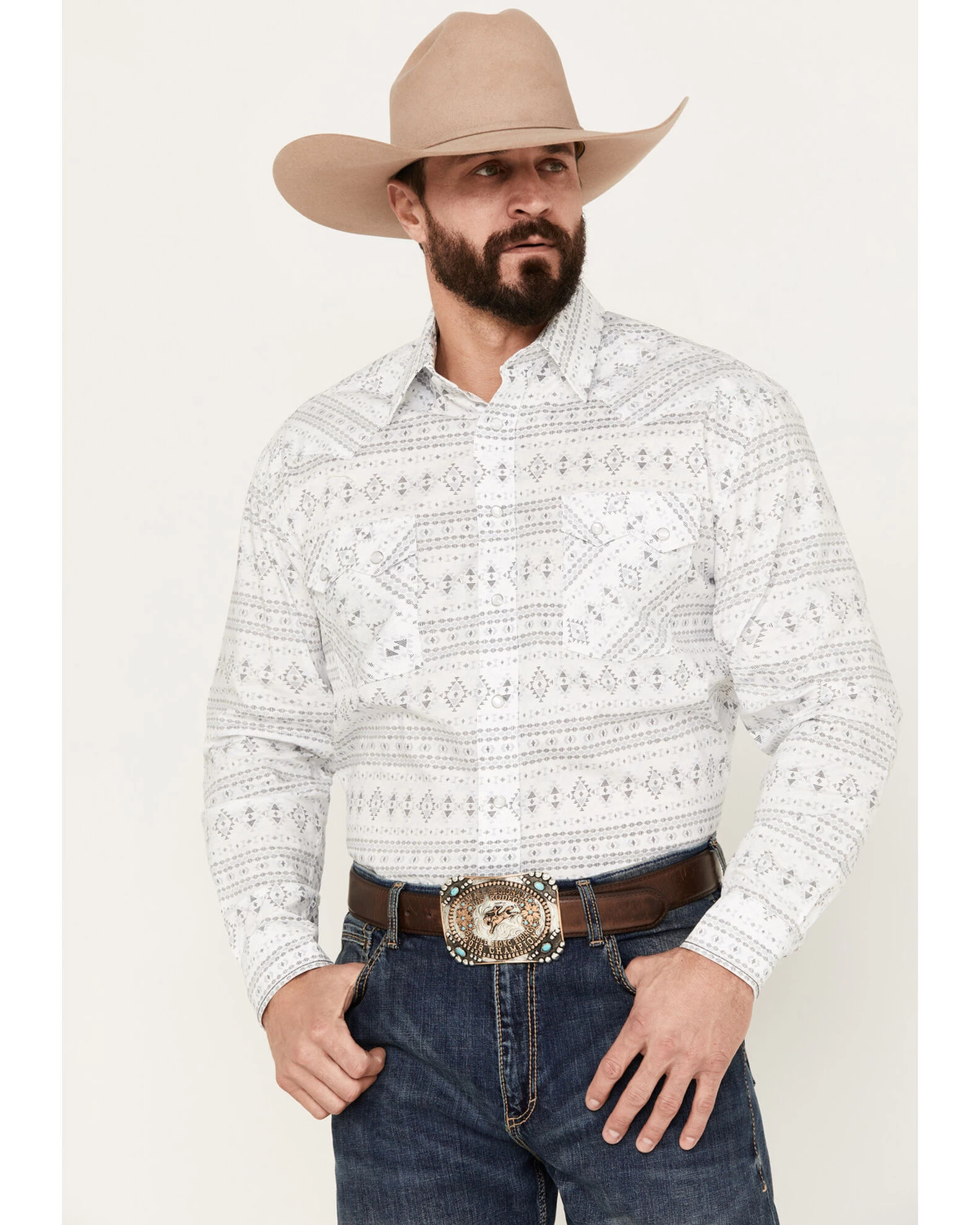 Rough Stock By Panhandle Men's Southwestern Print Long Sleeve Stretch Western Snap Shirt 1 Rough Stock By Panhandle Men's Southwestern Print Long Sleeve Stretch Western Snap Shirt