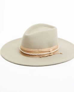 Shyanne Women's Gray Triple-Tied Grosgrain Fedora Hat