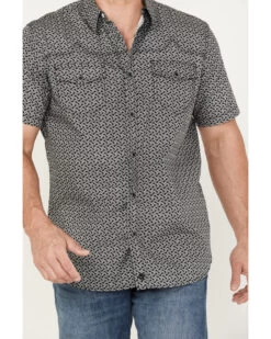 Moonshine Spirit Men's Mind Eraser Geo Print Short Sleeve Western Snap Shirt -Cowboy Pradise 2000385964 001 P3