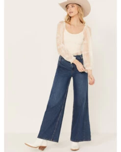 Jolt Women's Lace Smocked Long Sleeve Top