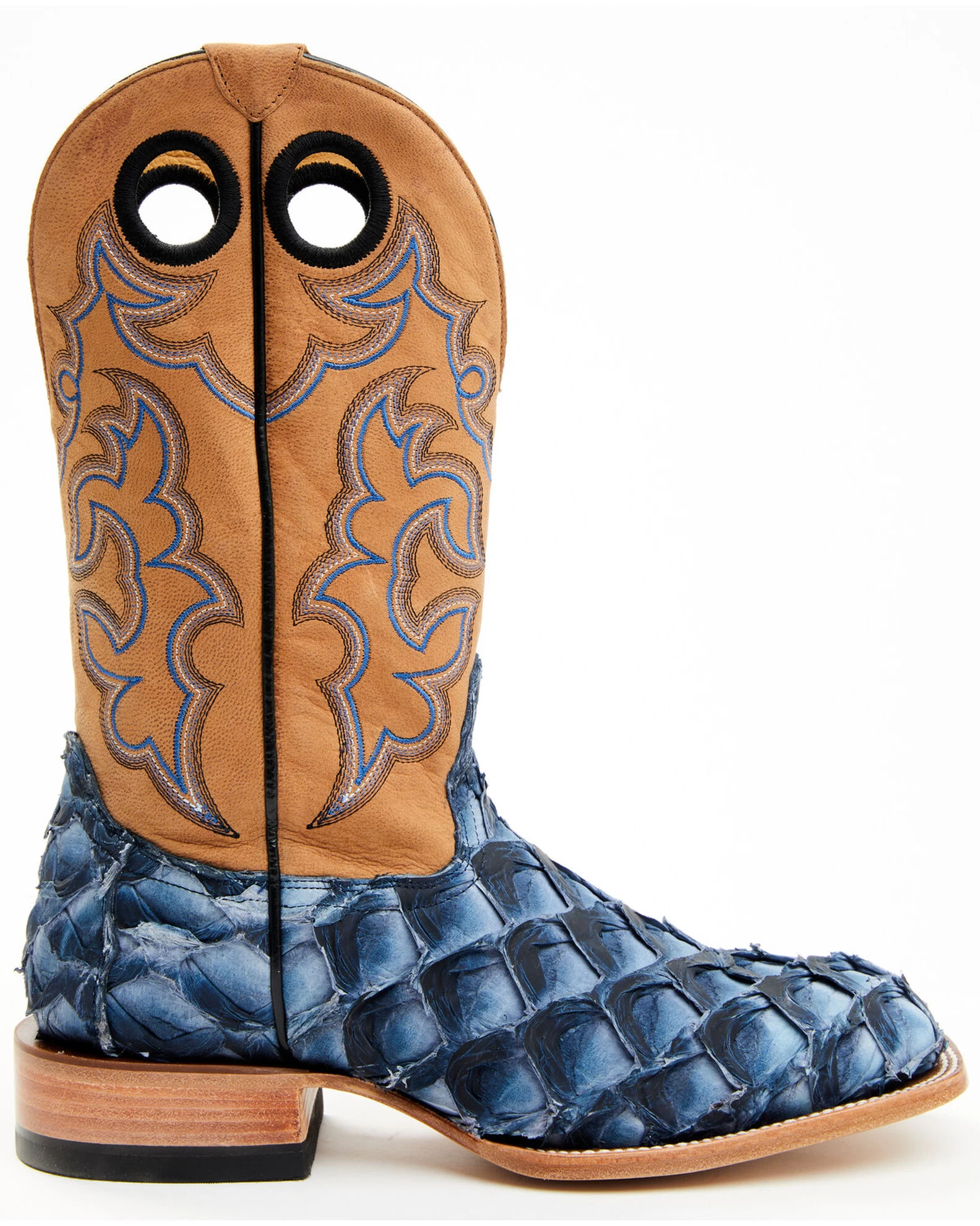 Cody James Men's Exotic Pirarucu Western Boots - Broad Square Toe 2 Cody James Men's Exotic Pirarucu Western Boots - Broad Square Toe - Image 2