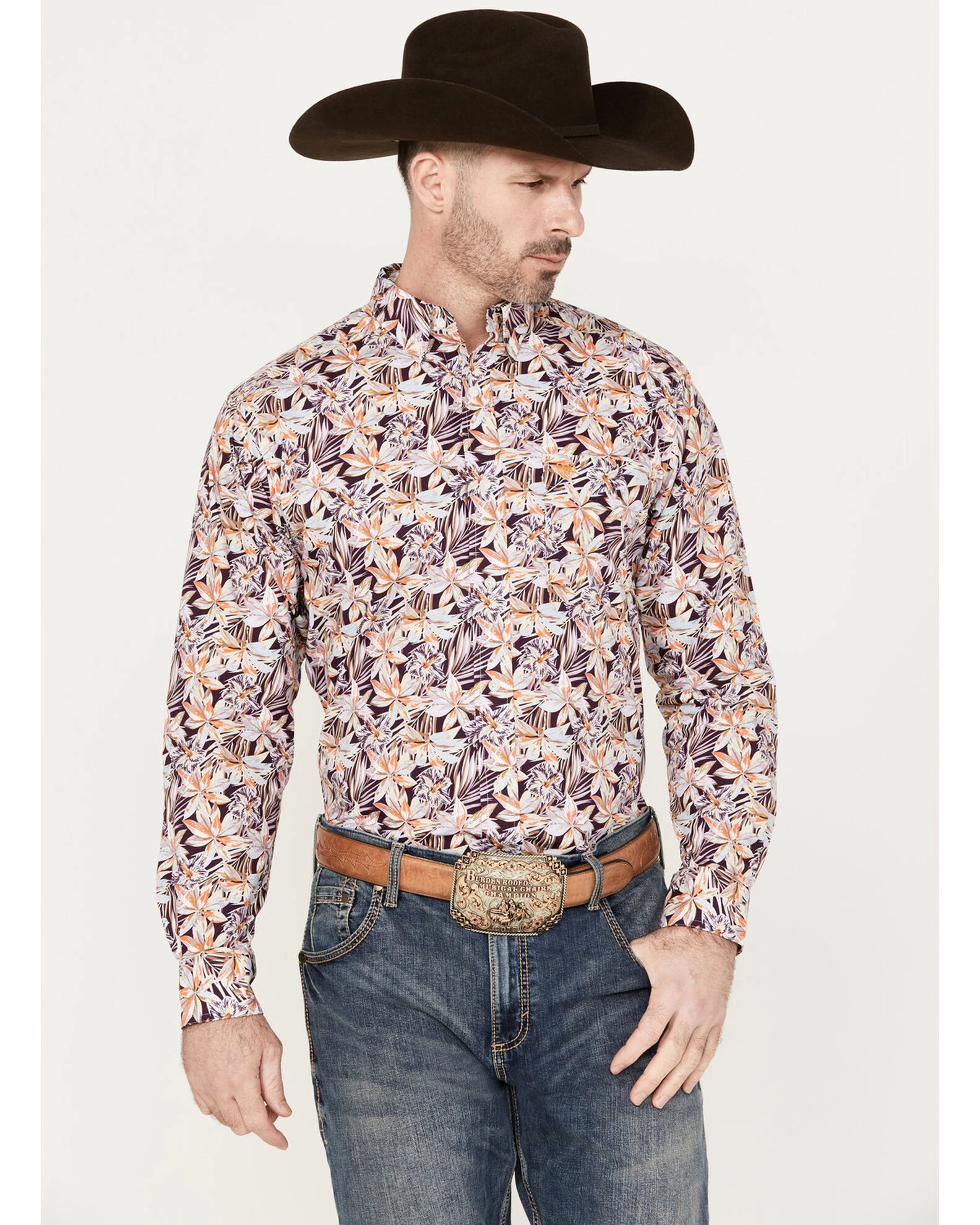 Ariat Men's Monte Print Button-Down Long Sleeve Western Shirt 1 Ariat Men's Monte Print Button-Down Long Sleeve Western Shirt