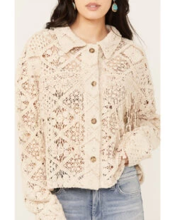 Miss Me Women's Crochet Shacket -Cowboy Pradise 2000387324 250 P3