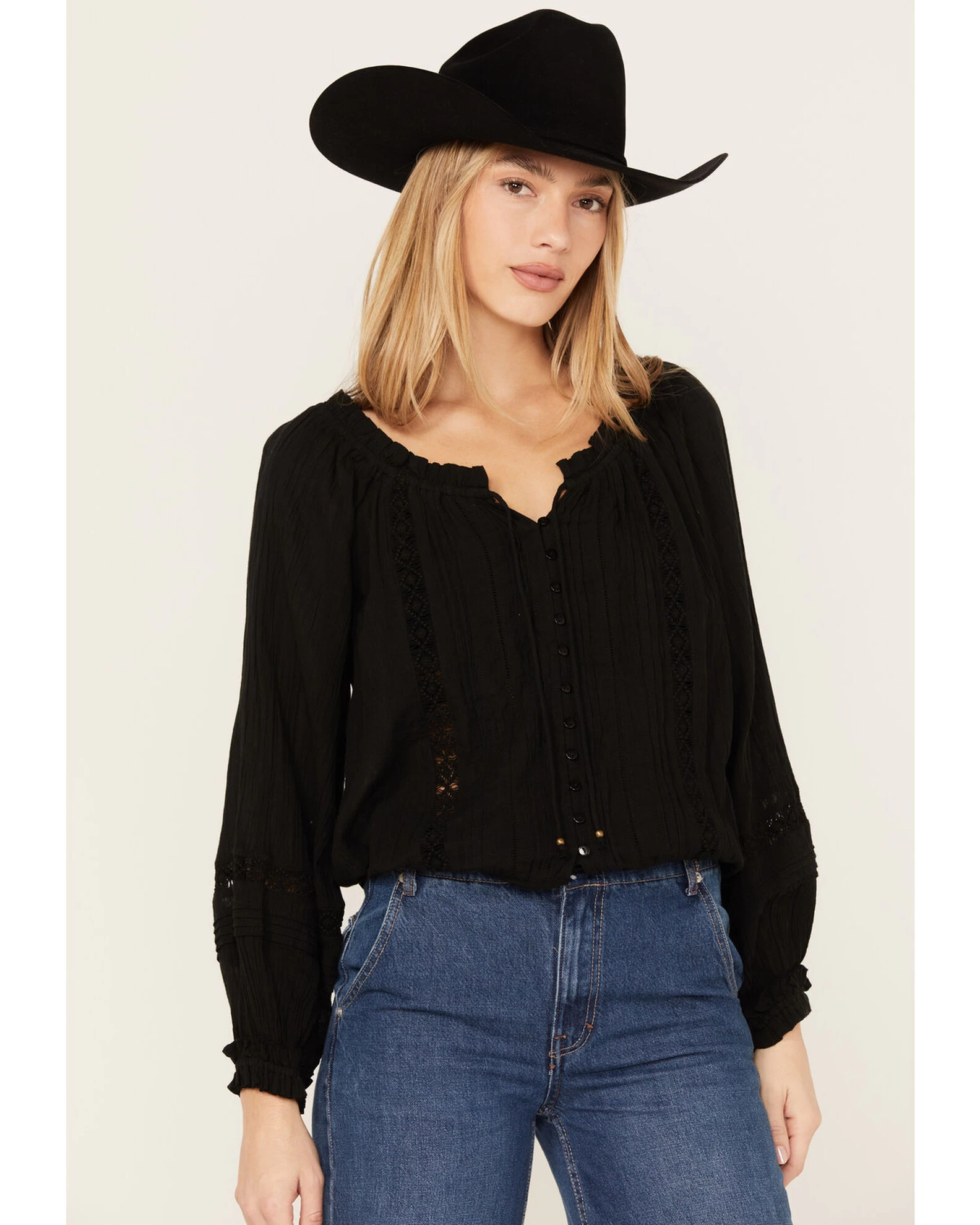 Revel Women's Long Sleeve Peasant Top 2 Revel Women's Long Sleeve Peasant Top - Image 2