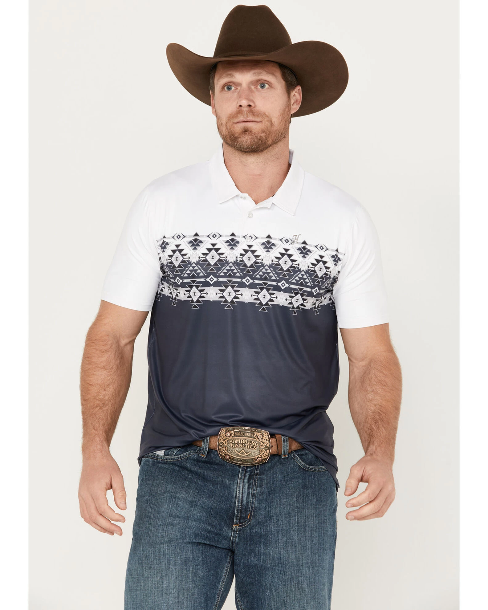 Hooey Men's Weekender Border Polo 1 Hooey Men's Weekender Border Polo