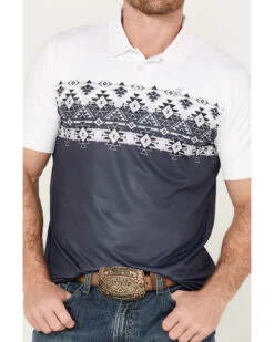 Hooey Men's Weekender Border Polo 6 Hooey Men's Weekender Border Polo -Cowboy Pradise 2000387682 400 P3