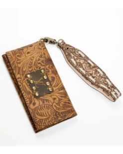 Keep It Gypsy Women's Trifold Paisley Leather Wristlet Wallet