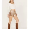 Wonderwest Women's Foiled Suede Shorts