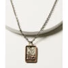 M & F Western Men's Silver Praying Cowboy Dog Tag Necklace