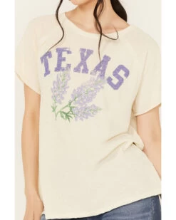 Free People Women's Texas State Flower Short Sleeve Graphic Tee -Cowboy Pradise 2000390359 251 P3