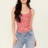 Free People Women's Clean Lines Printed Bodysuit 