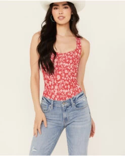 Free People Women's Clean Lines Printed BodysuitÂ