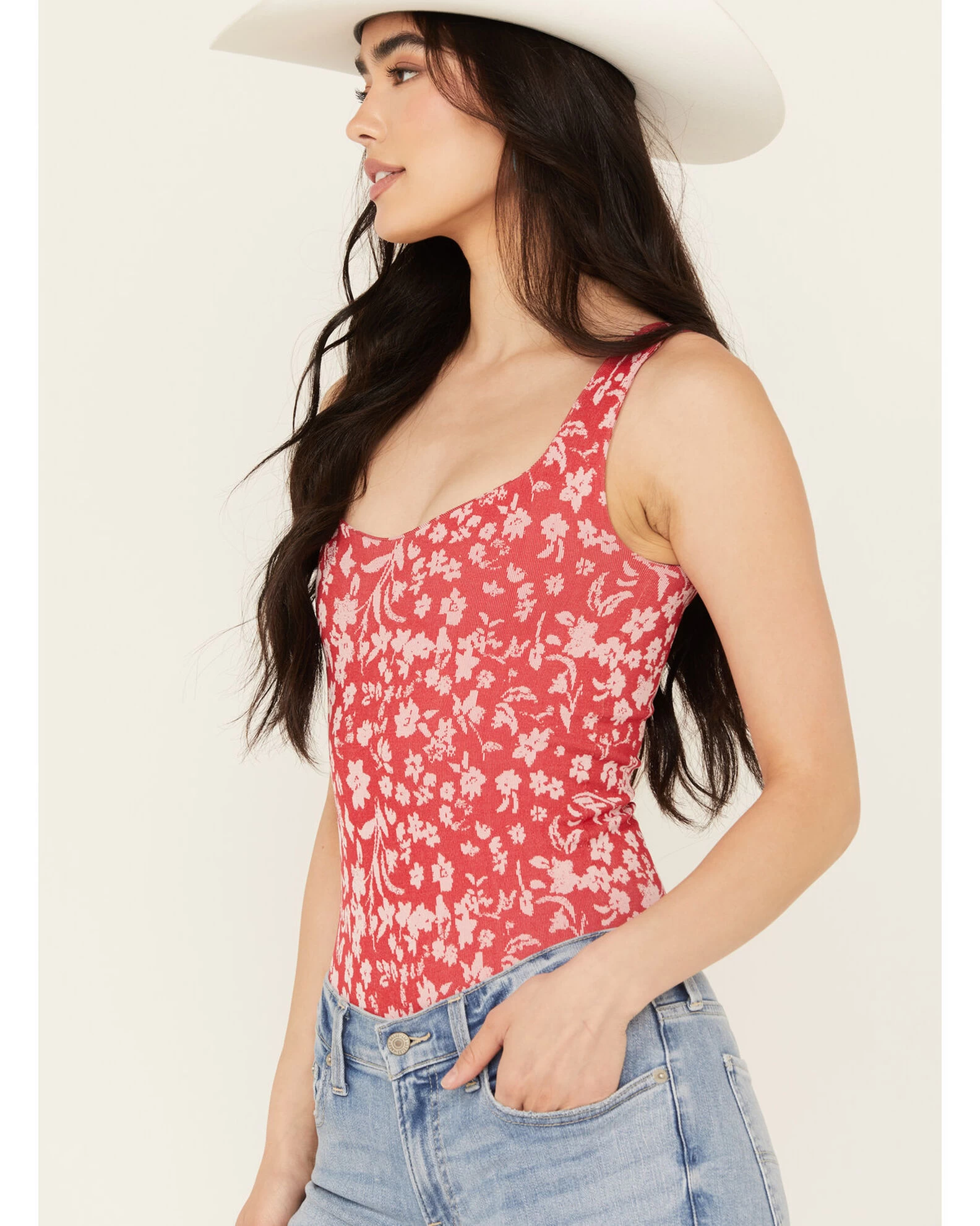 Free People Women's Clean Lines Printed Bodysuit 2 Free People Women's Clean Lines Printed Bodysuit - Image 2