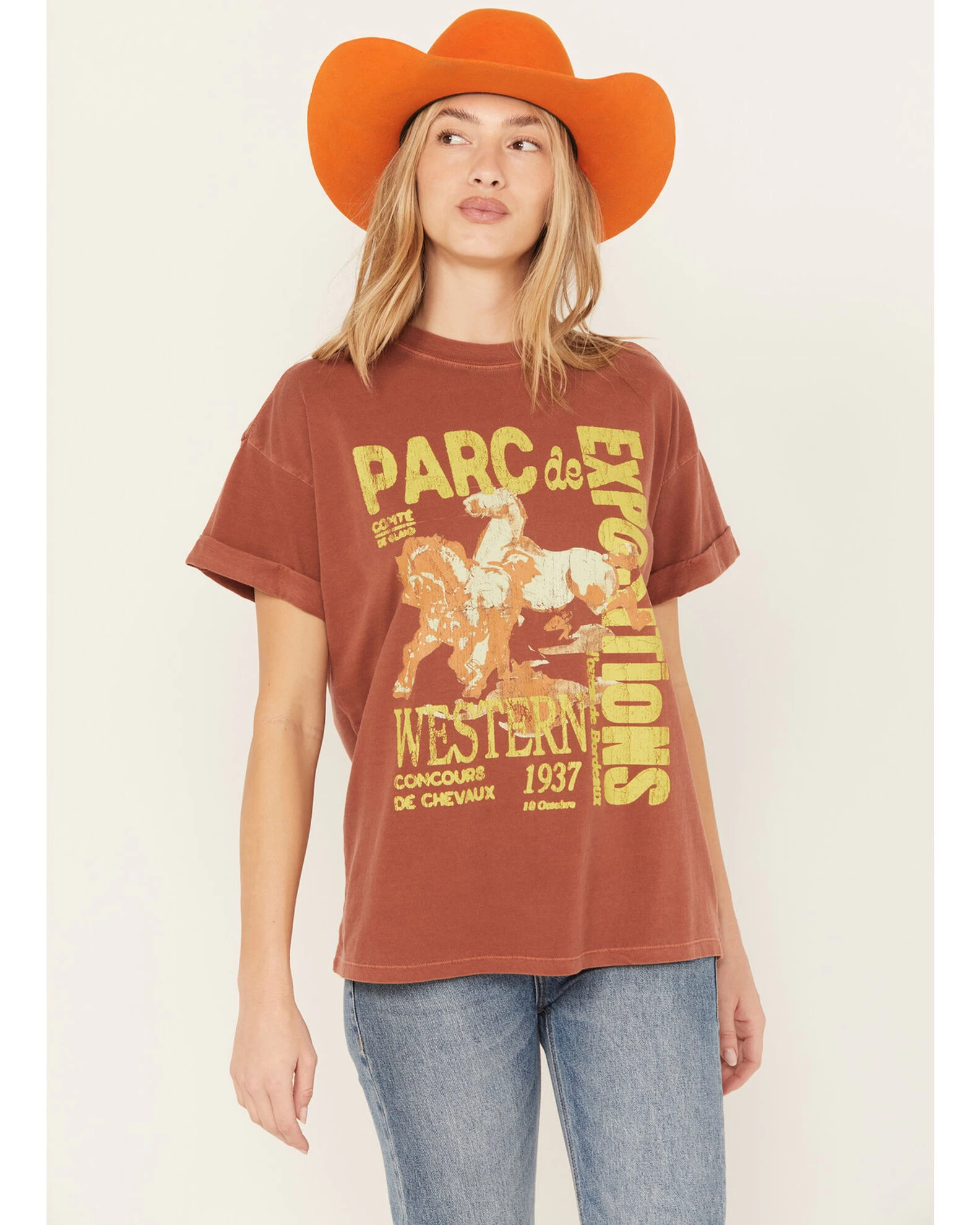 Girl Dangerous Women's French Western Boyfriend Graphic Tee 1 Girl Dangerous Women's French Western Boyfriend Graphic Tee