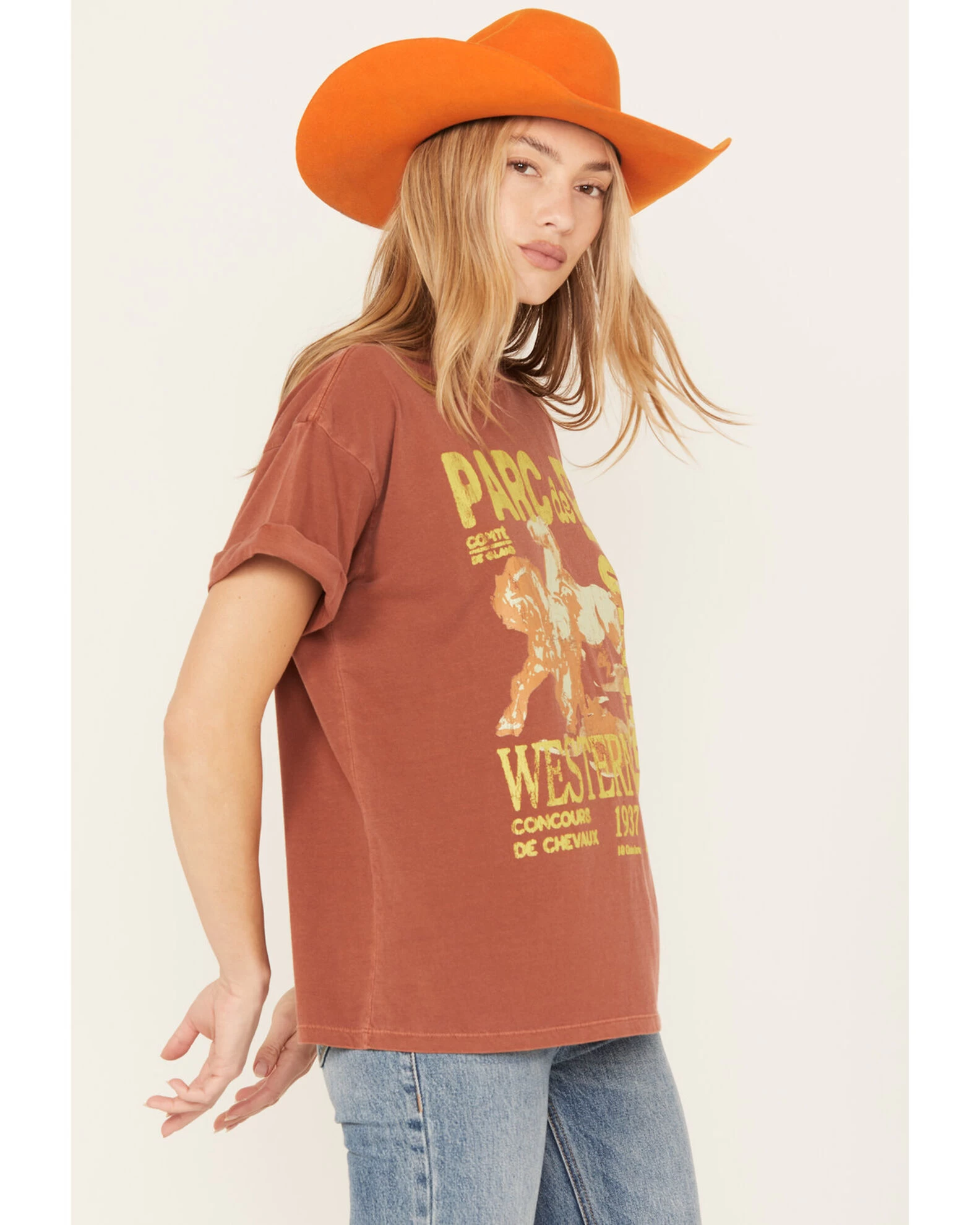 Girl Dangerous Women's French Western Boyfriend Graphic Tee 2 Girl Dangerous Women's French Western Boyfriend Graphic Tee - Image 2