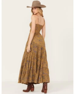 Free People Women's Sundrenched Floral Print Sleeveless Maxi Dress -Cowboy Pradise 2000392163 341 P4
