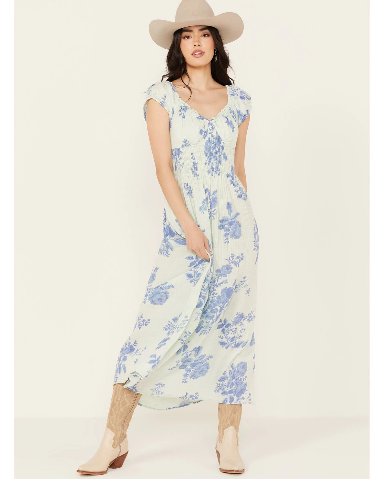 Free People Women's Floral Forget Me Not Midi Dress 1 Free People Women's Floral Forget Me Not Midi Dress