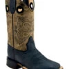 Old West Boys' Bull Hide Print Western Boots - Broad Square Toe