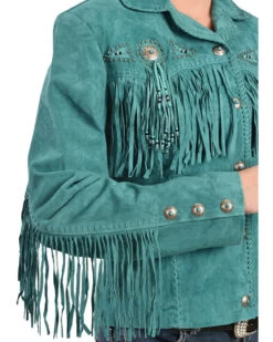 Scully Fringe & Beaded Boar Suede Leather Jacket -Cowboy Pradise 225958 64 D2