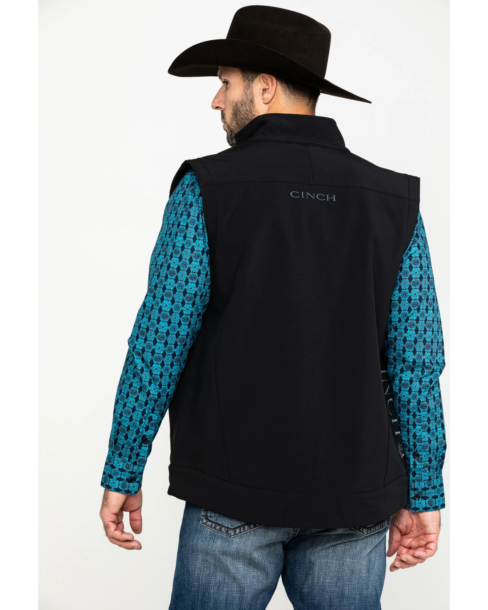 Cinch Men's Solid Bonded Softshell Zip Vest 2 Cinch Men's Solid Bonded Softshell Zip Vest - Image 2