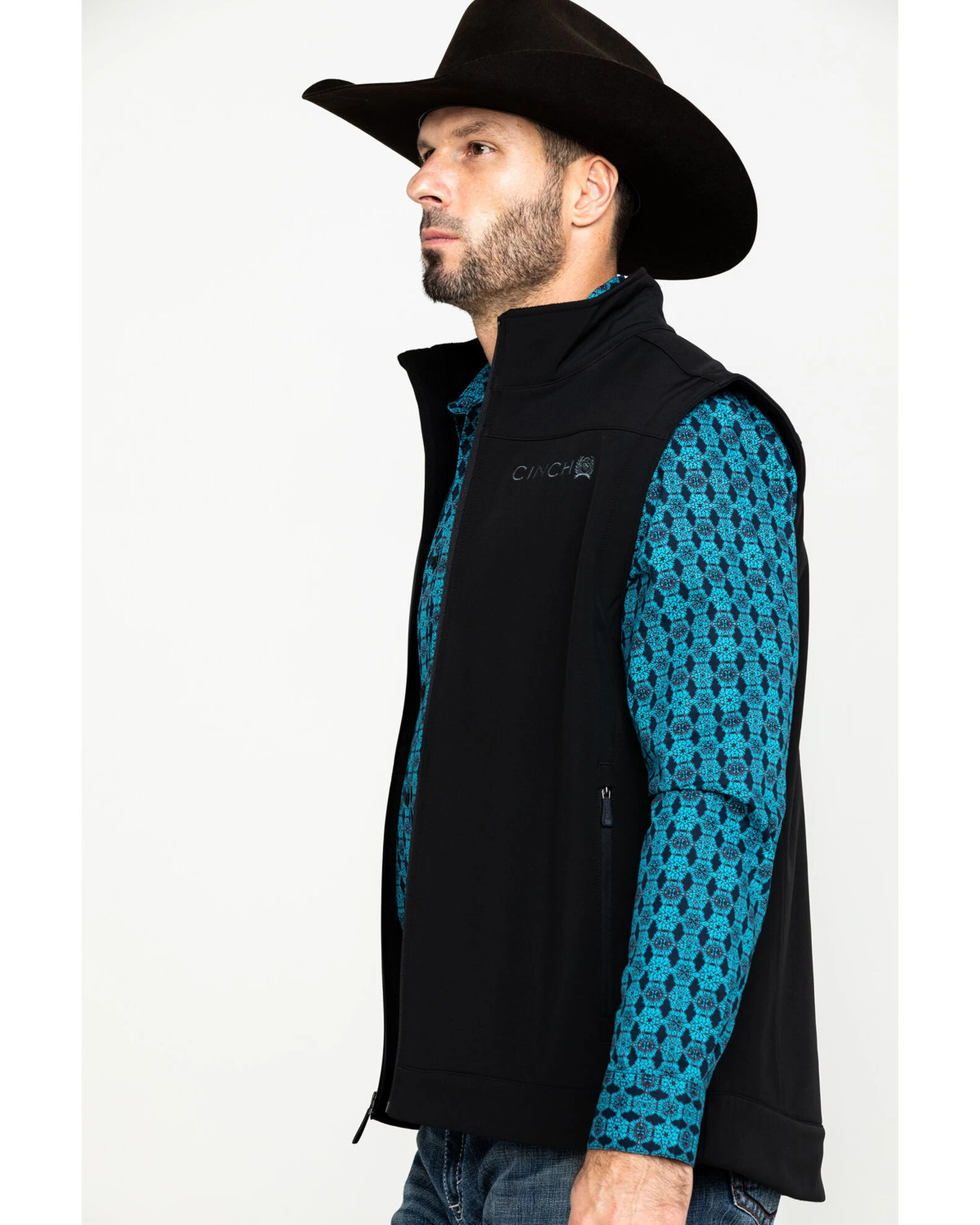 Cinch Men's Solid Bonded Softshell Zip Vest 3 Cinch Men's Solid Bonded Softshell Zip Vest - Image 3