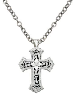 Montana Silversmiths Antiqued Scalloped Cross Necklace