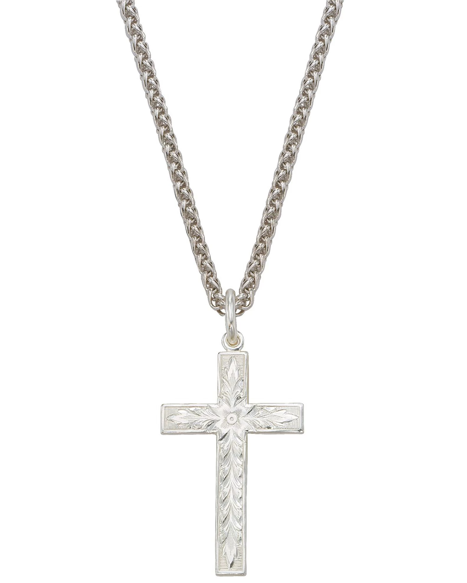 Montana Silversmiths Silver Engraved Cross Necklace 1 Montana Silversmiths Silver Engraved Cross Necklace