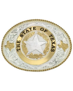 Montana Silversmiths State Of Texas Star Seal Western Buckle