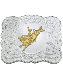 Montana Silversmiths Scalloped Bull Rider Belt Buckle